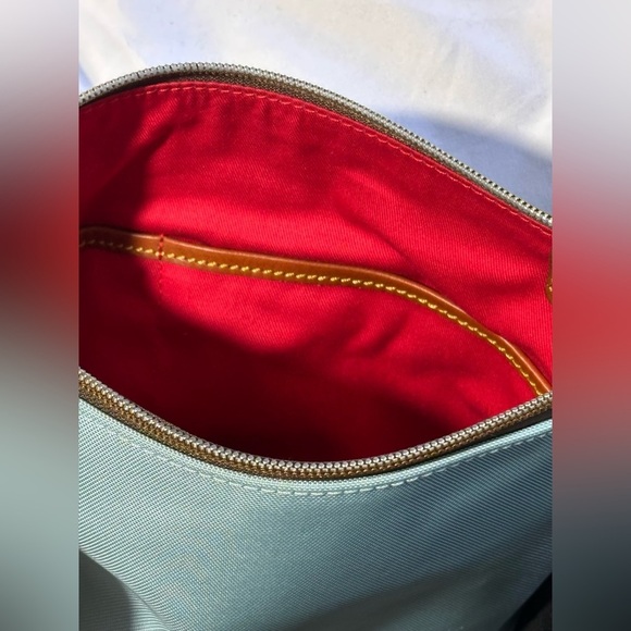 Dooney & Bourke Authentic Nylon Double Zip Crossbody Shoulder Bag Light … - Picture 9 of 10